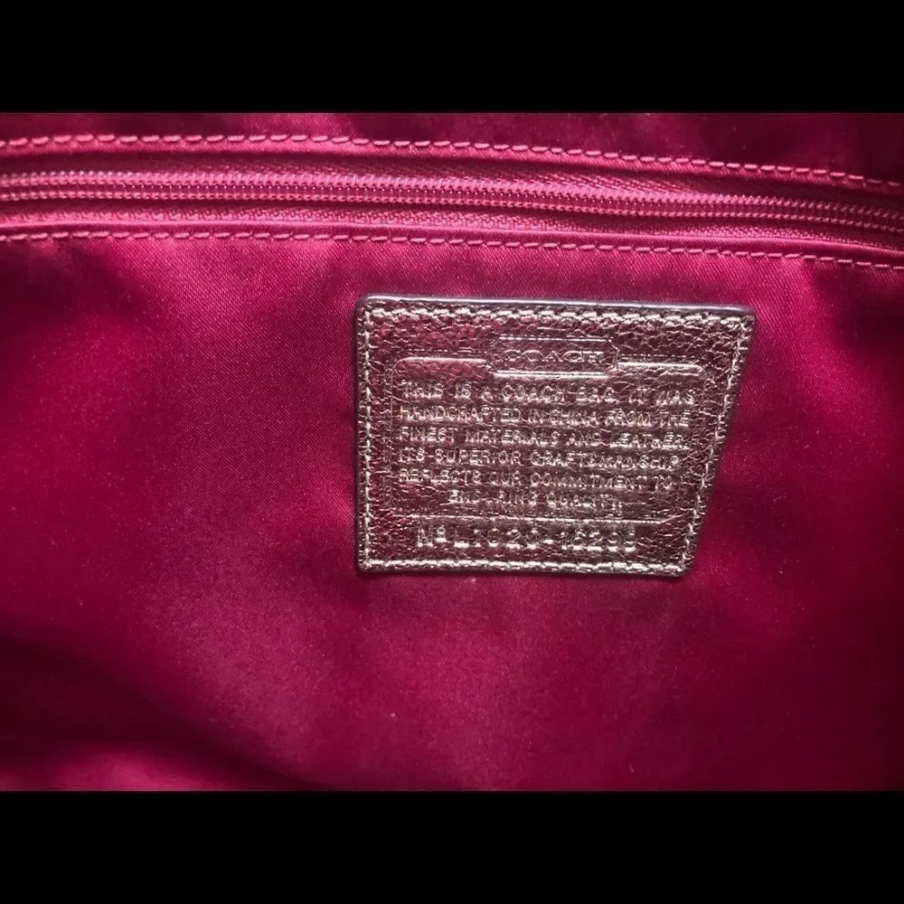 COACH tan canvas zip top tote!